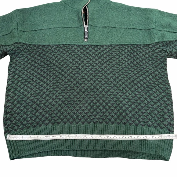 MENS XL EIR GREEN & BLACK 100% WOOL SWEATER OVERSIZED FIT - Picture 5 of 11